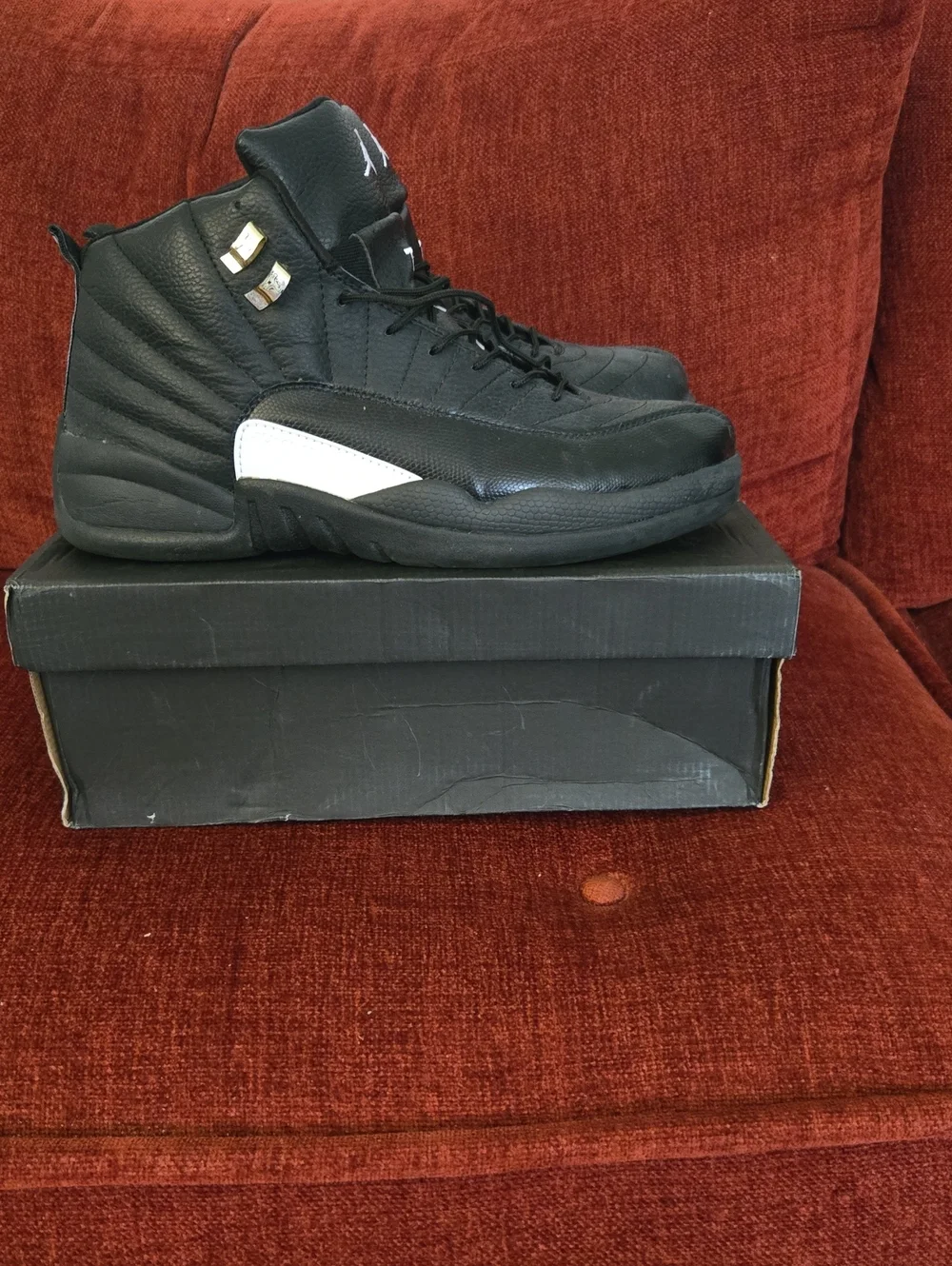 Jordan Men's Black and White High-Top Basketball Shoes